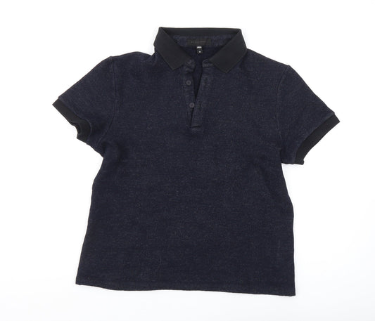 Nicole Farhi Women's Blue Collared Jumper M