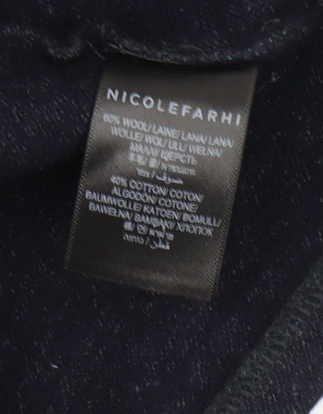 Nicole Farhi Women's Blue Collared Jumper M