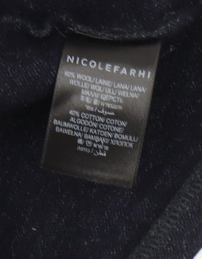Preloved Nicole Farhi Women's Blue Collared Jumper M - Detail