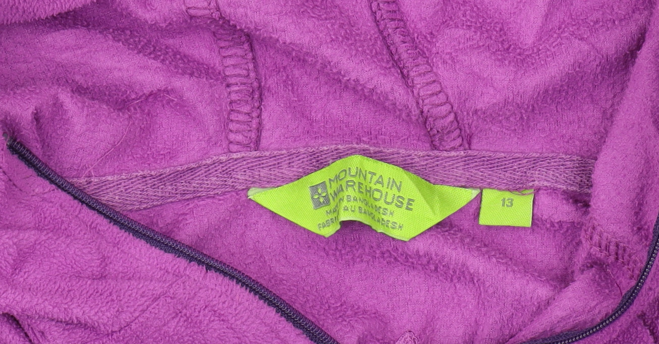 Mountain Warehouse Girls Purple 1/2 Zip Hoodie Size 13