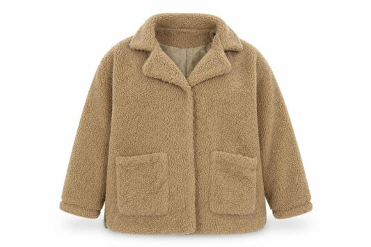 Brave Soul Women Beige Fleece Jacket Size 20 Casual
