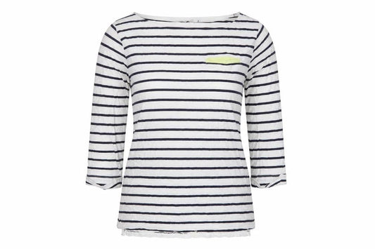 FatFace Women Ivory Striped T-Shirt Size 10