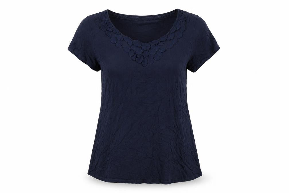 RJR.John Rocha Women's Blue V-Neck T-Shirt Size 12