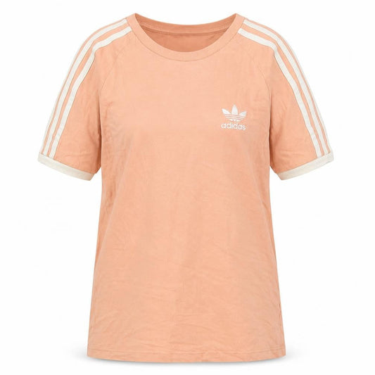 Front view of Adidas Women's Pink Cotton T-Shirt XS Raglan Sleeve