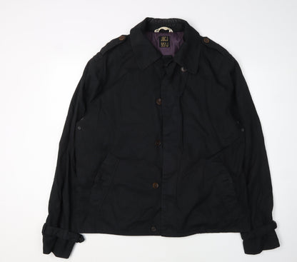 JBCJ Men's Black XL Trench Coat, Cotton Shell