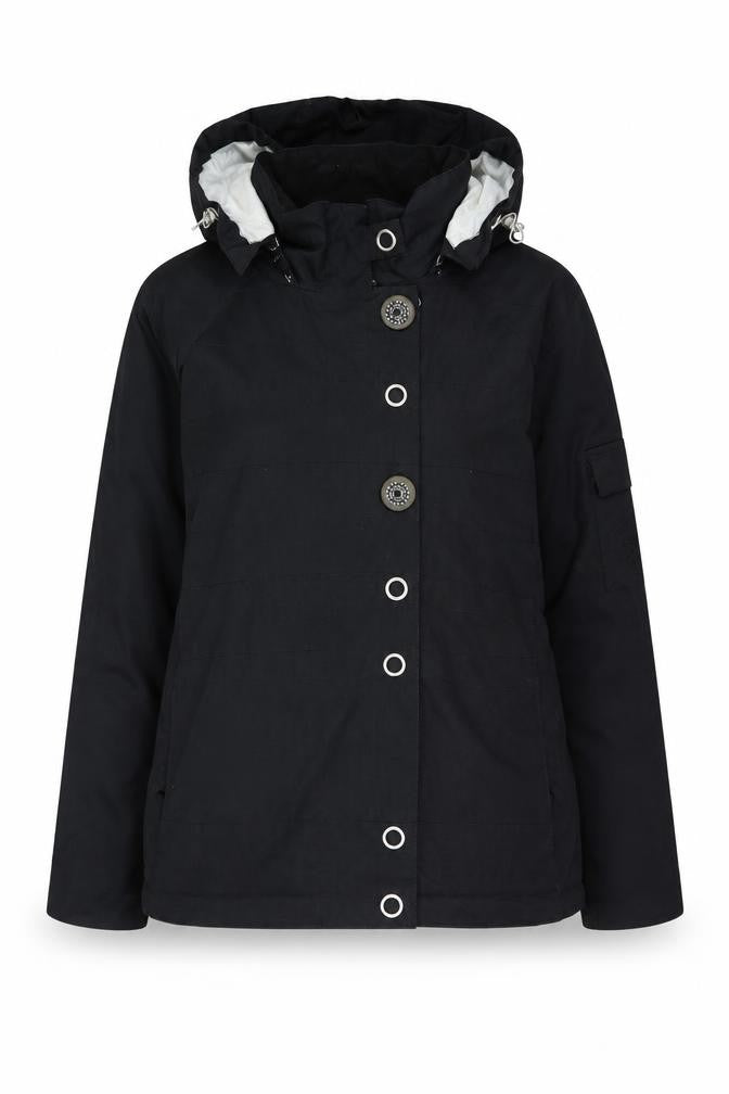 oberMeyer Women's Black Parka Jacket Size 12 Hooded