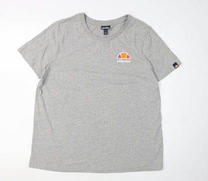 Additional front view of Ellesse Grey Women's Regular Fit Basic T-Shirt