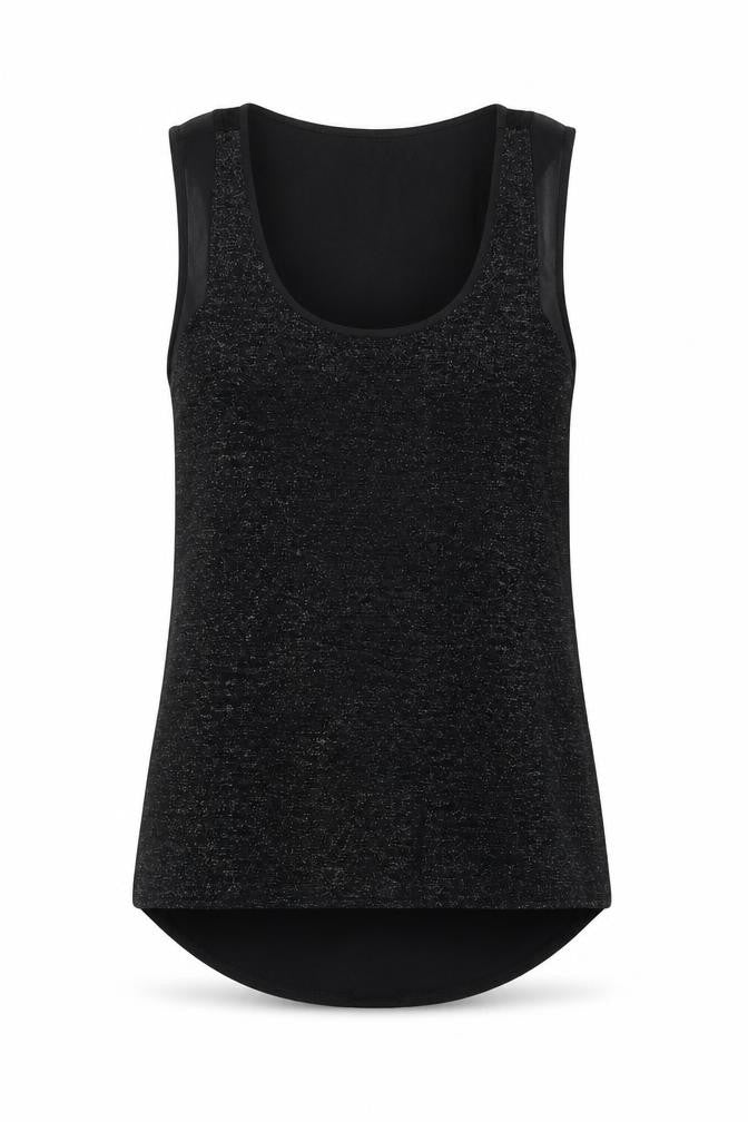 Oasis Women's Black Tank Top Size S Scoop Neck Viscose