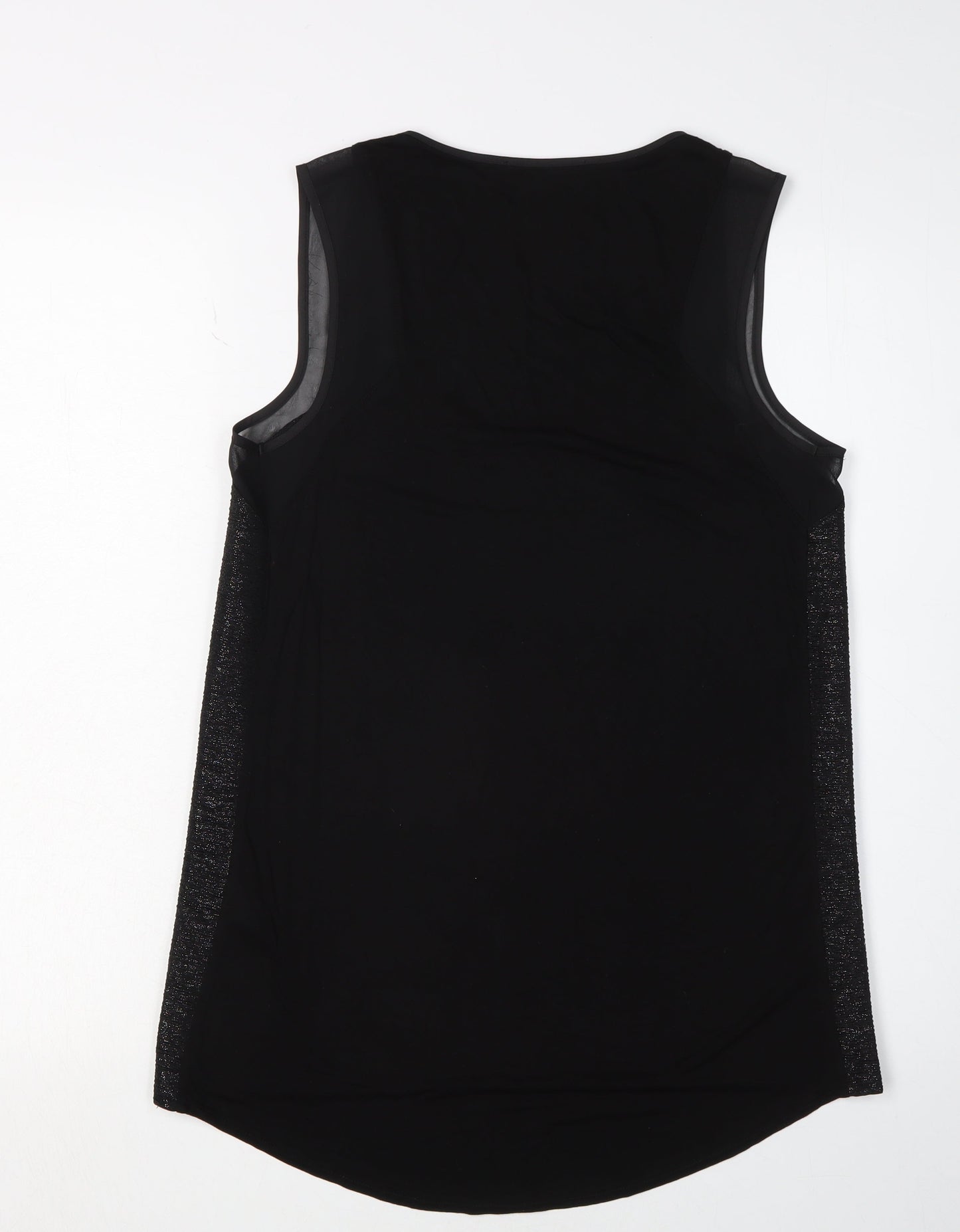 Oasis Women's Black Tank Top Size S Scoop Neck Viscose