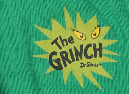 F&F Boys Green Grinch Sequin T-Shirt 8-9 Years Christmas Fun