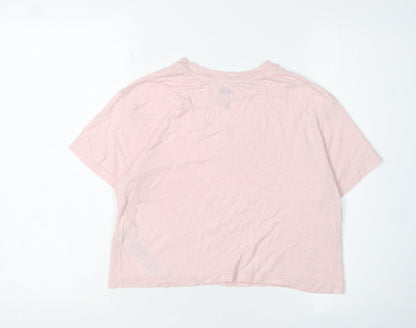 Back view of Levi's girls’ pink logo t-shirt, size 14 plus, short sleeve