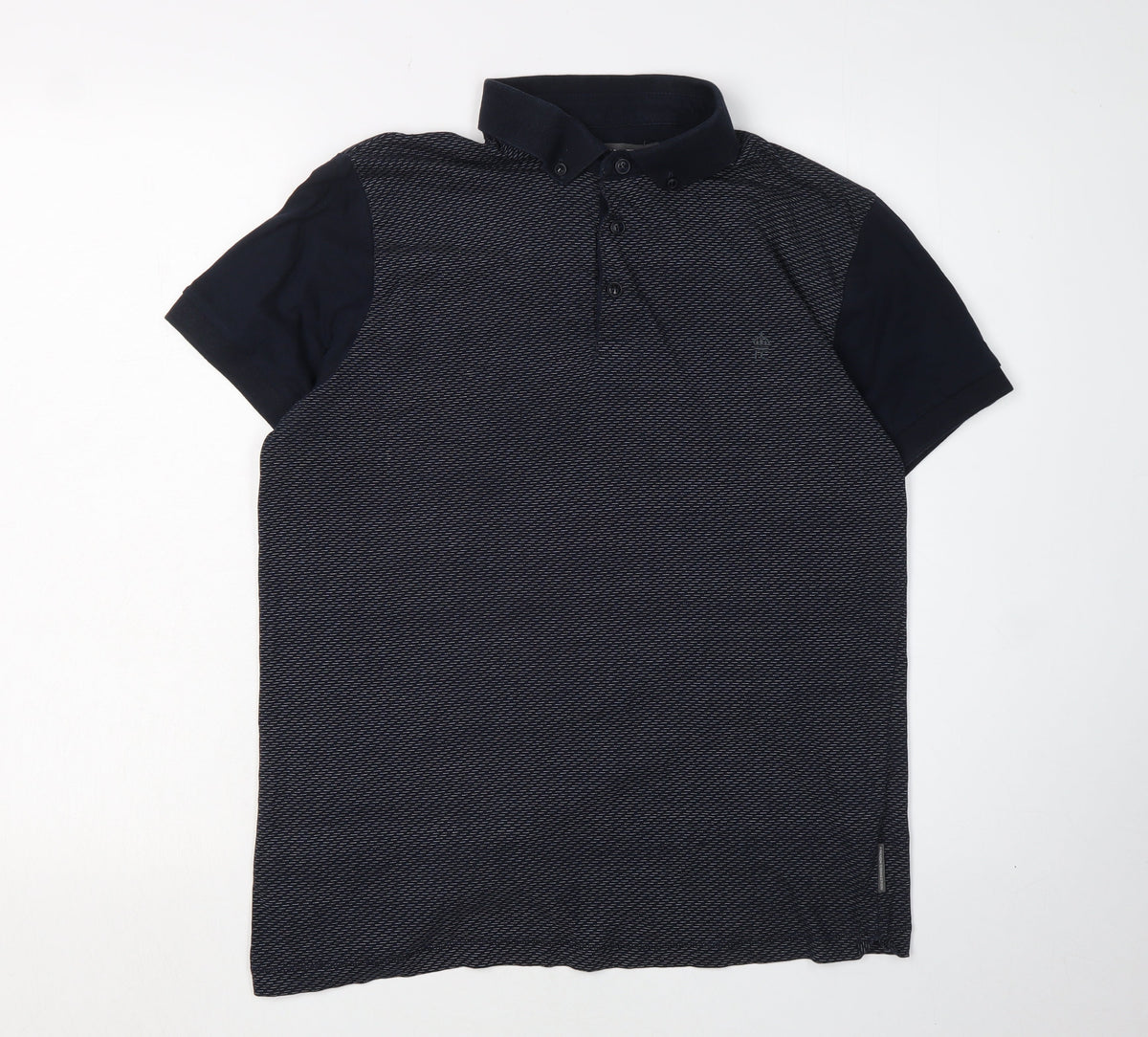 Additional front view of French Connection Men's Black Polo Shirt, L, Casual Style