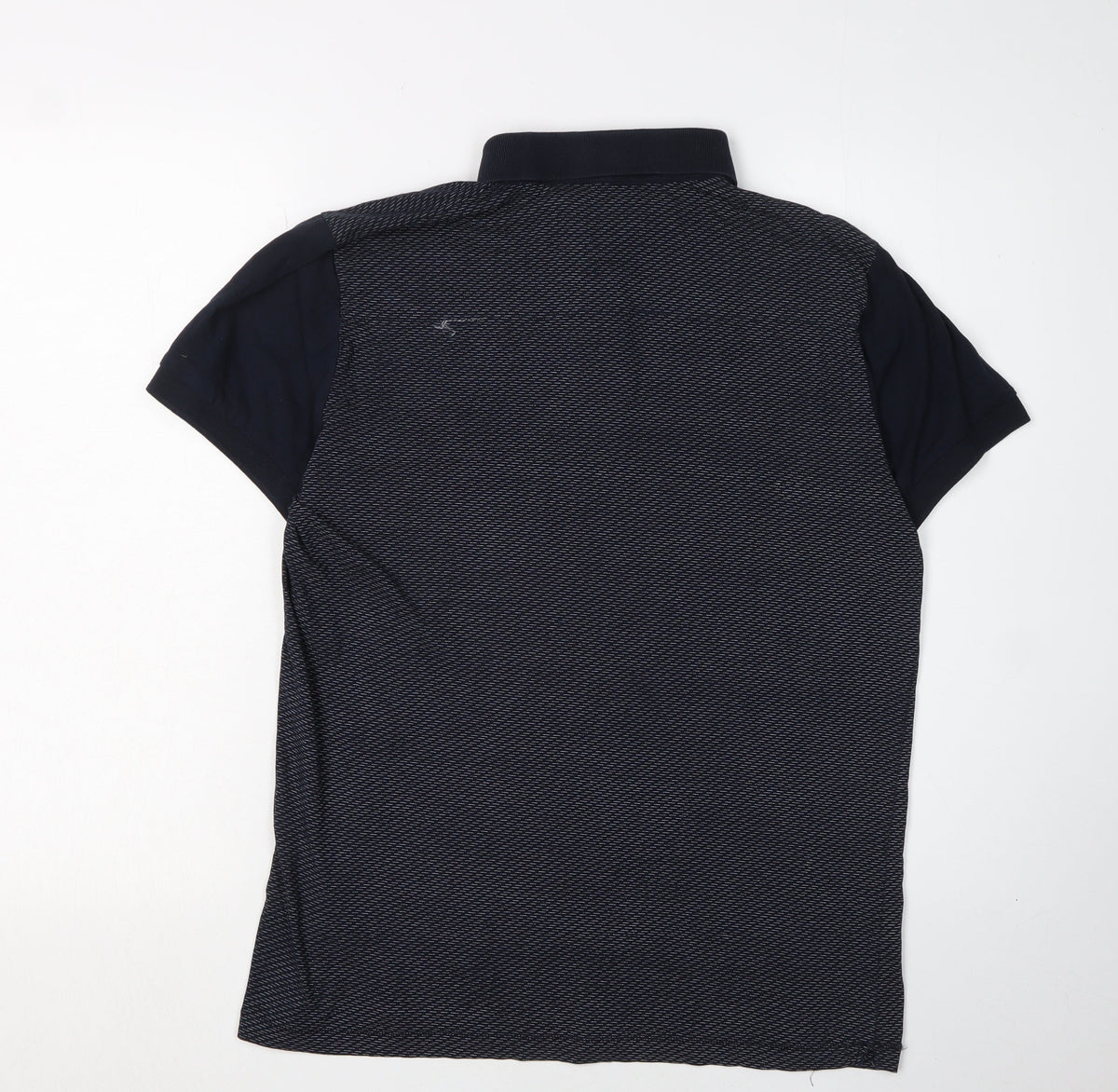 Back view of French Connection Men's Black Polo Shirt, L, Casual Style