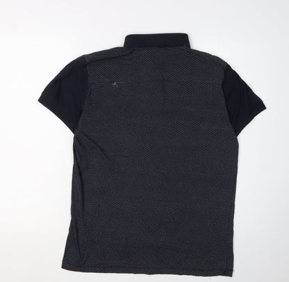 Back view of French Connection Men's Black Polo Shirt, L, Casual Style