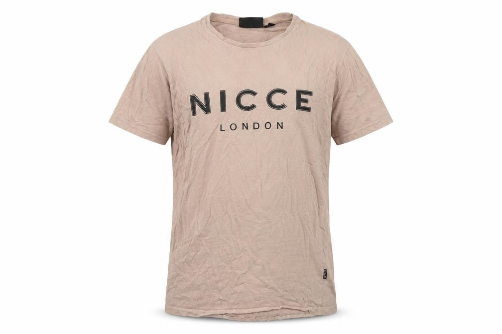 NICCE Men Beige XS Solid Crew Neck Tee