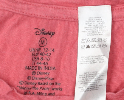 Preloved Disney Women's Pink Long Sleeve T-Shirt, Size M - Detail