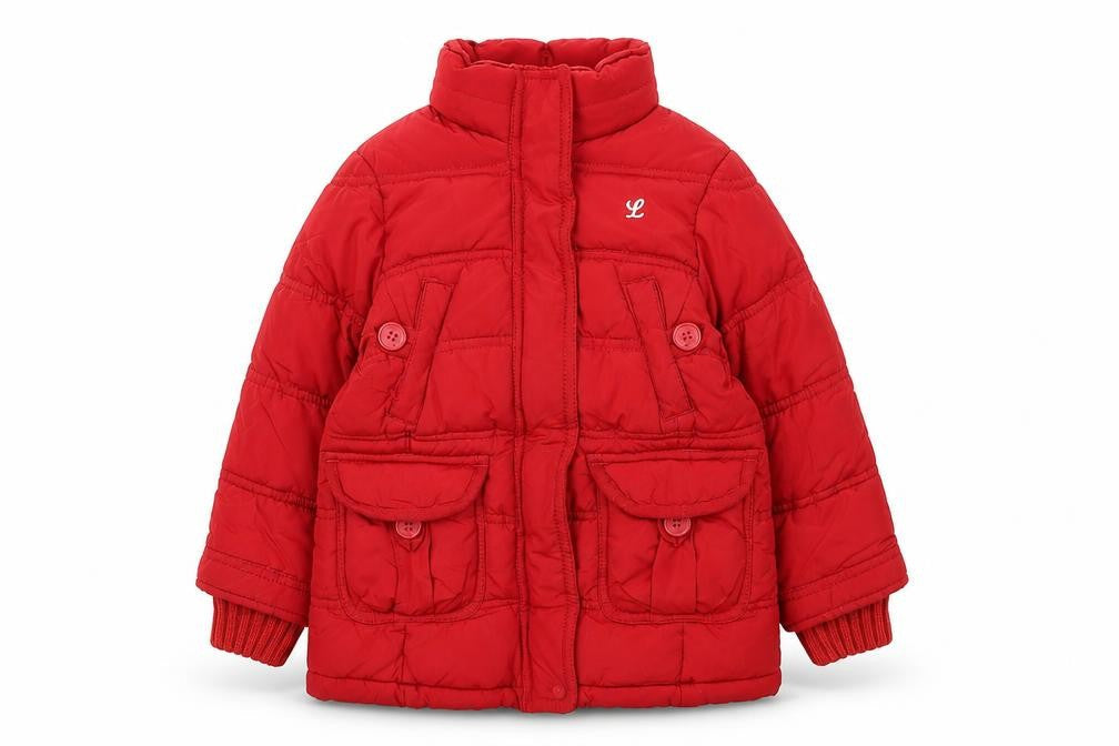 H&M Girls Red Puffer Jacket 4 Years Winter Coat