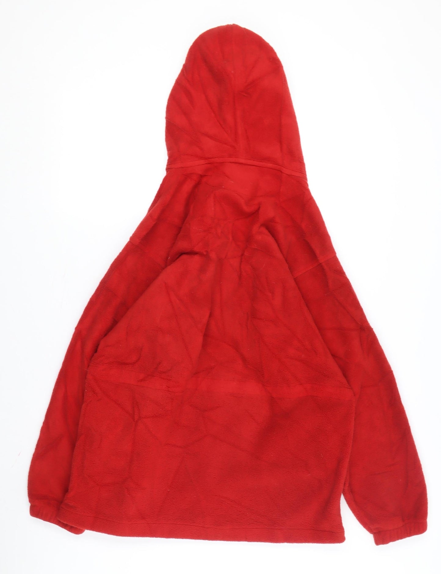 Lands' End Women's Red Fleece Jacket, M, Hooded