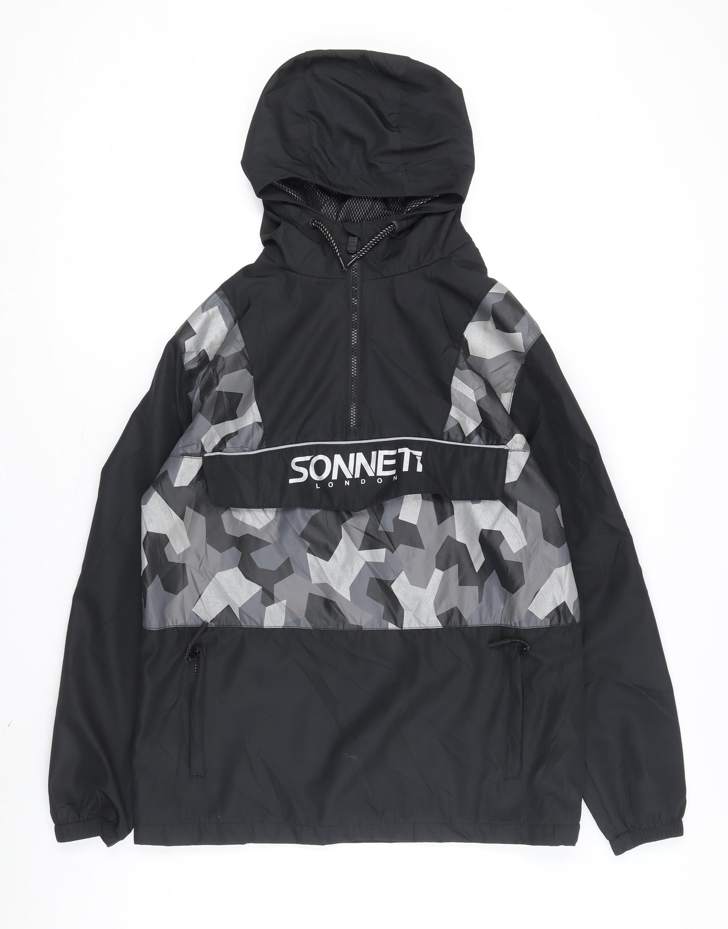 Sonneti Boys Black Camo Anorak Jacket XL