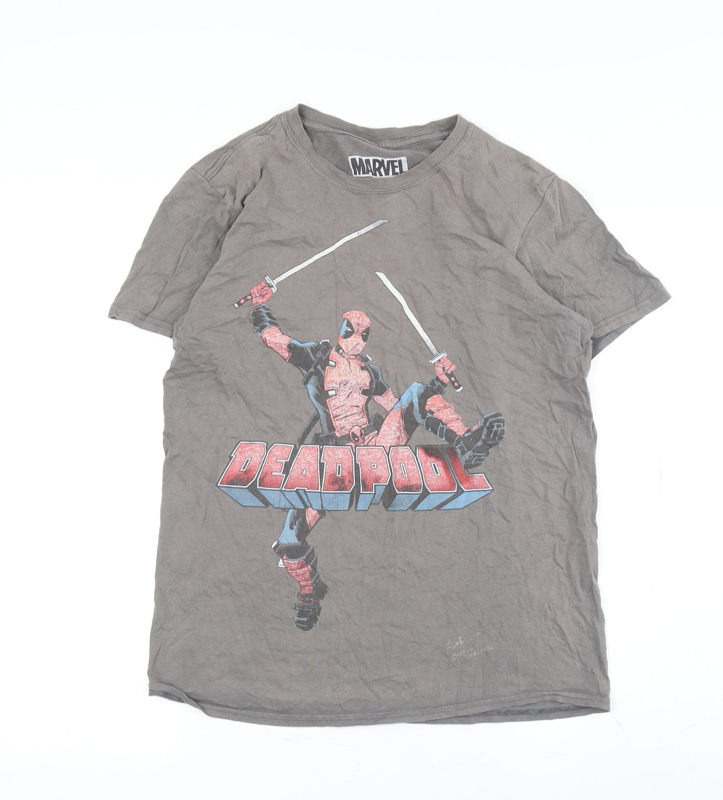 Marvel Men's Grey Deadpool Graphic T-Shirt M