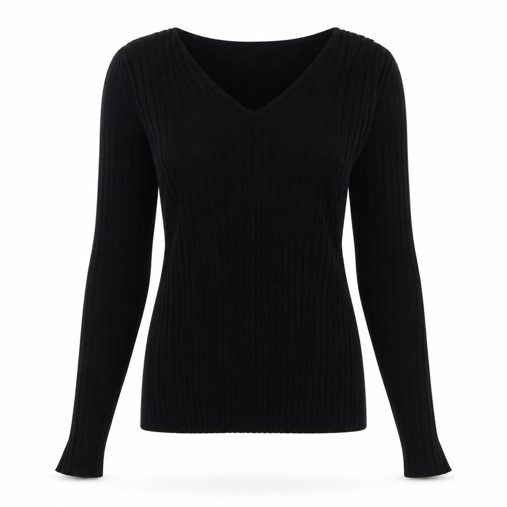 Threadbare Women's Black V-Neck Pullover Jumper Size 10