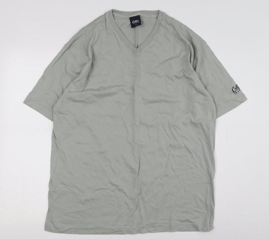 Cotton Traders Men's Green V-Neck T-Shirt M