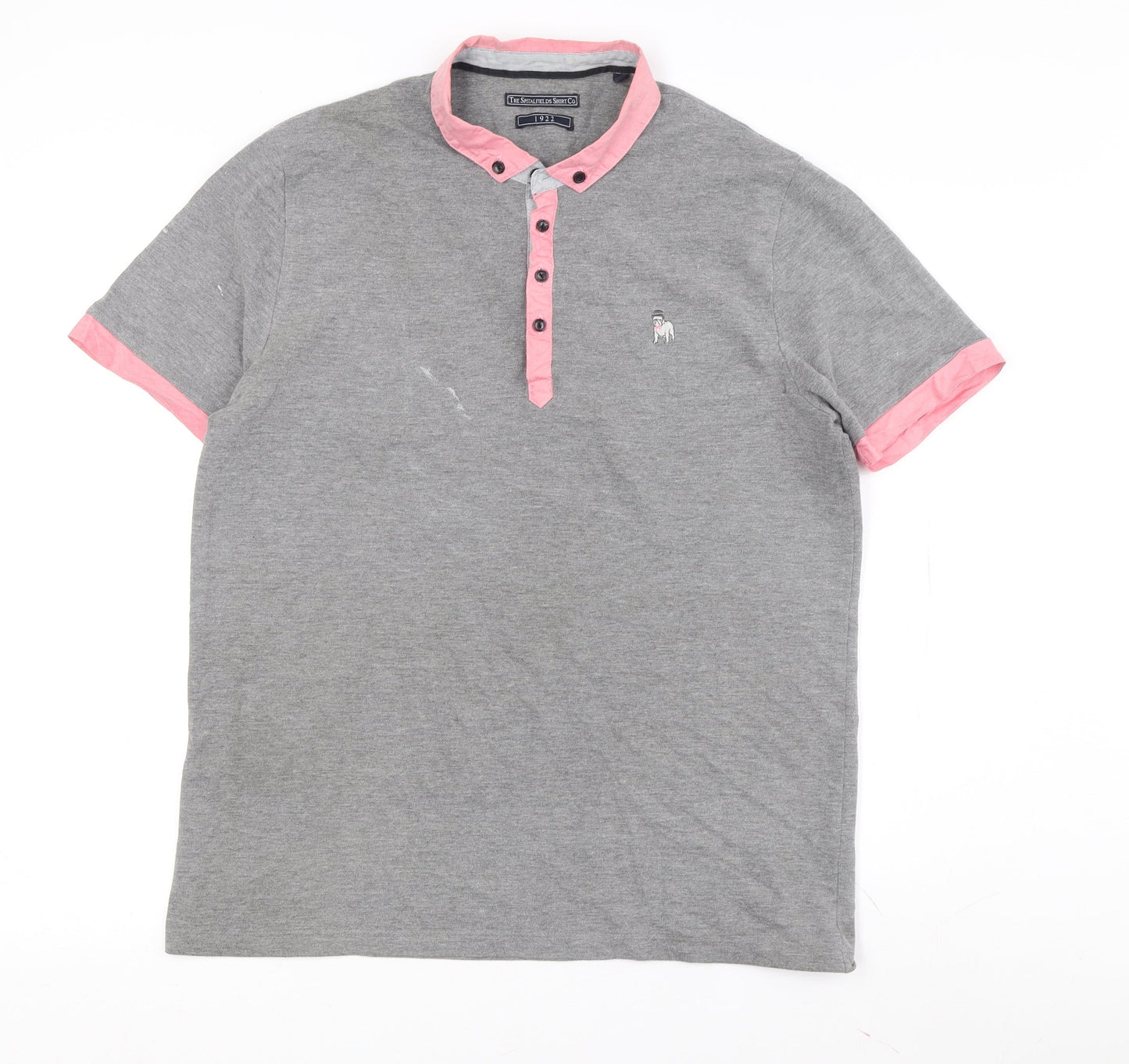 The Spitalfields Shirt Co Men's Grey Polo Shirt Size L