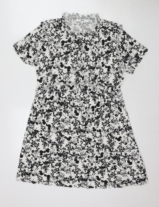 Find Women's Floral Mini Dress Black/White M