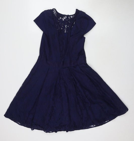 Warehouse Women Blue A-Line Dress, Size 12, Party-Ready