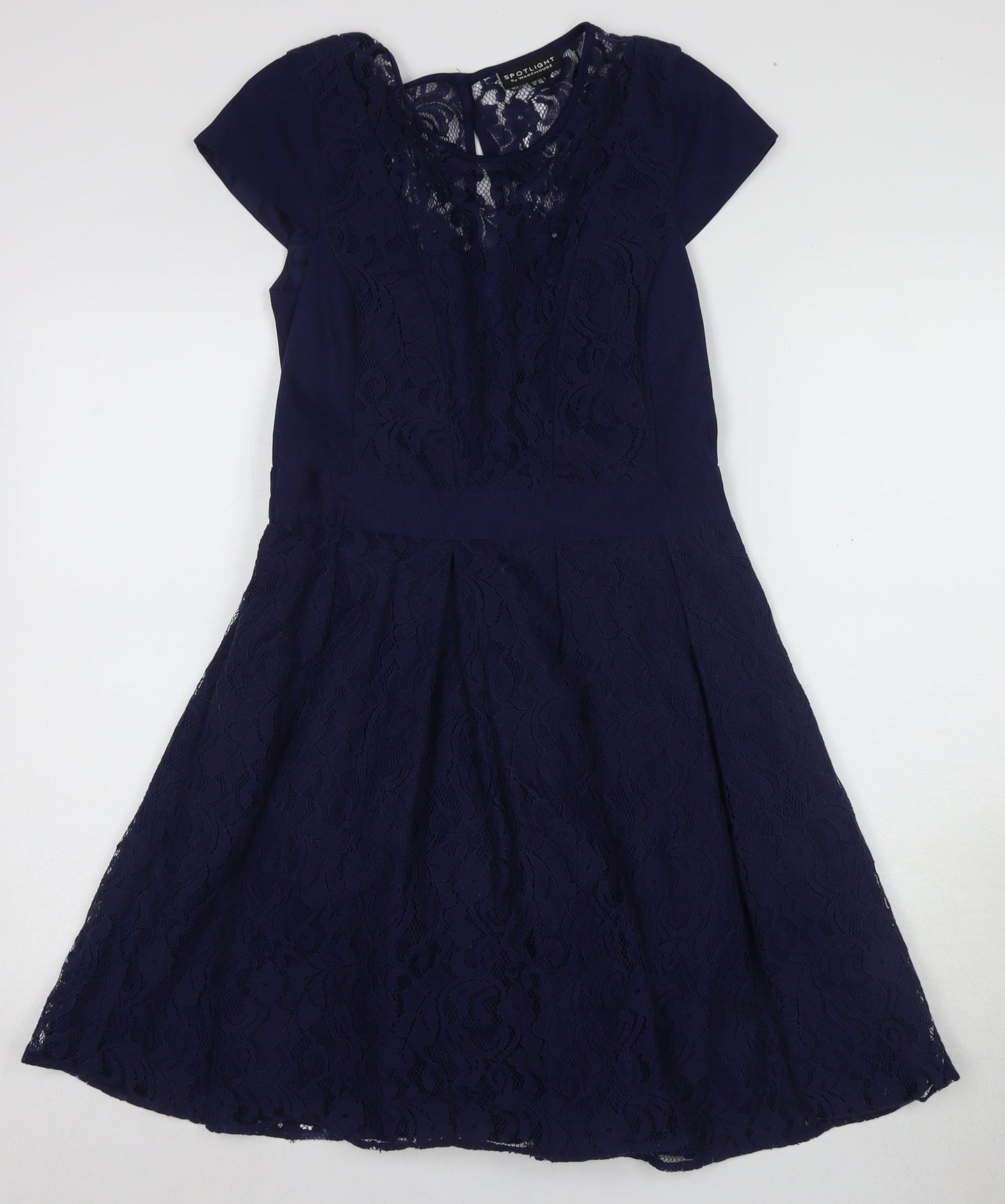 Warehouse Women Blue A-Line Dress, Size 12, Party-Ready