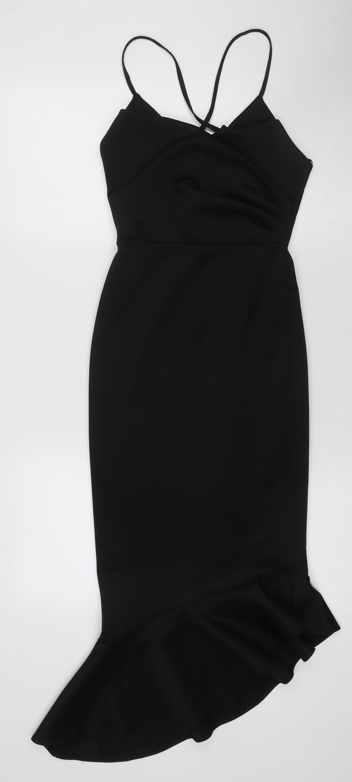 ASOS Women's Black Mermaid Midi Dress - Size 6