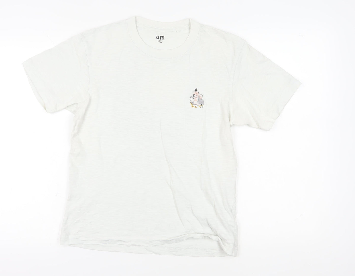 Uniqlo Unisex White T-Shirt XS Regular Crew Neck Light