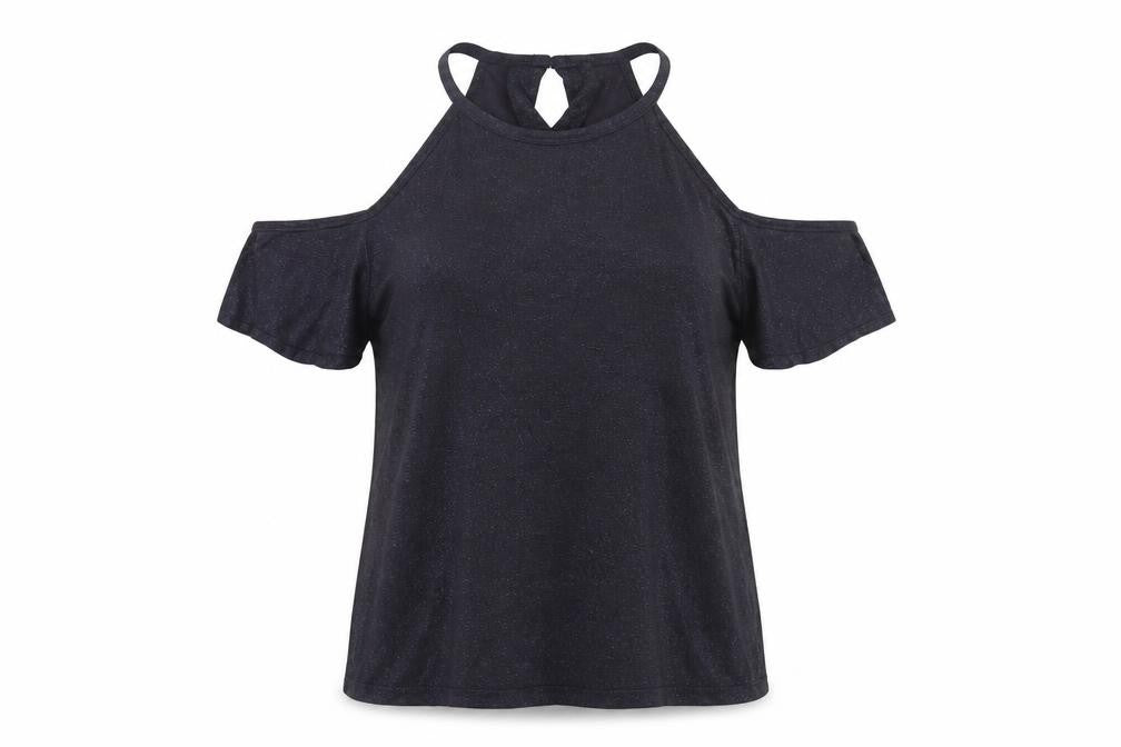 Next Women's Black Cold Shoulder Halter Top Size 12