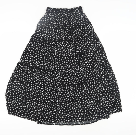 Stradivarius Women's Black XS Floral Skirt