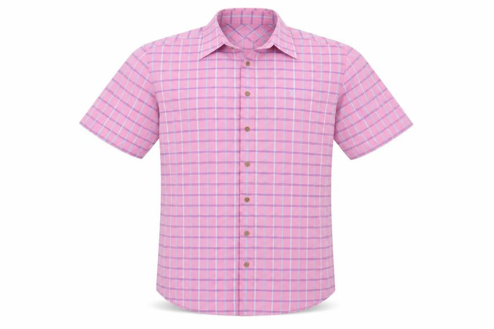 Farah Men's Pink Check Button-Up Shirt M