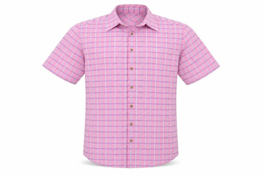 Farah Men's Pink Check Button-Up Shirt M