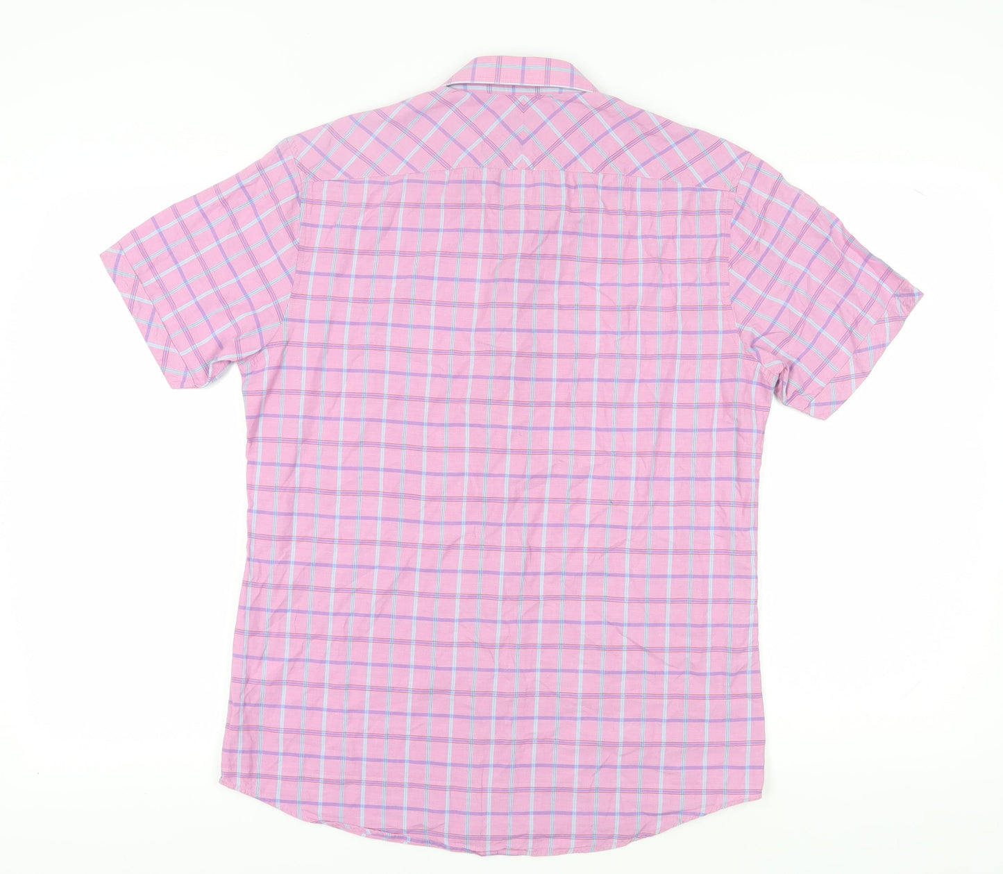 Farah Men's Pink Check Button-Up Shirt M