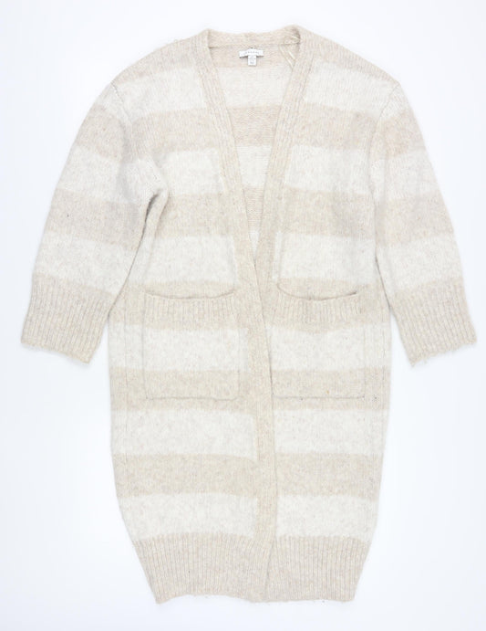 Topshop Women’s Beige Striped Cardigan Size S