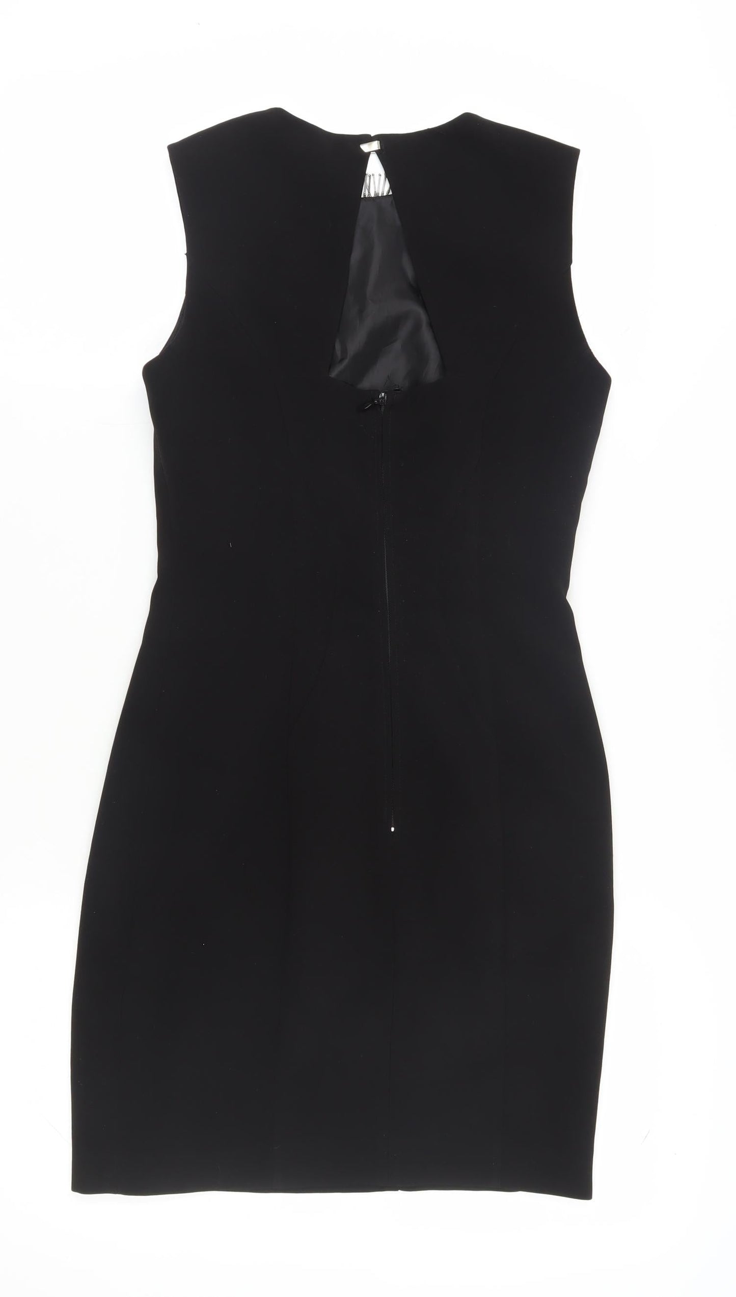 H&M Women Black Sheath Dress Size 8 Beaded Party