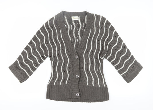 Roman Originals Women's Grey Cardigan, Size S, V-Neck