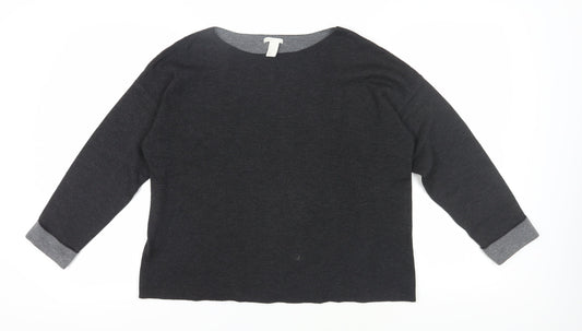 H&M Women's Black Wool Blend Pullover, Size L