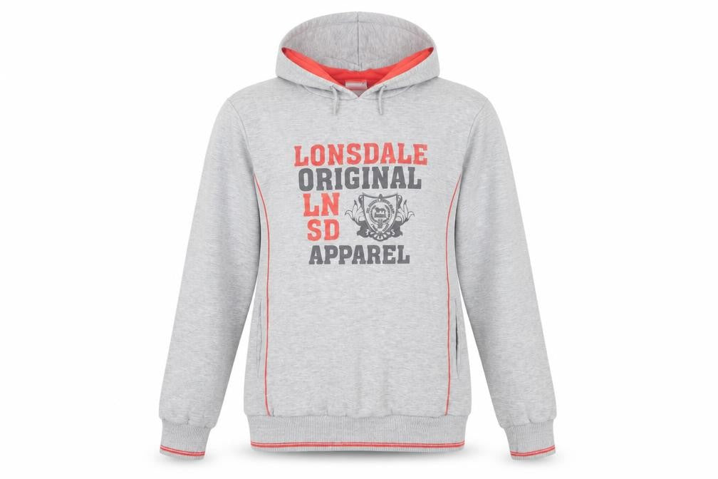 Lonsdale Grey Cotton Pullover Hoodie Size 12
