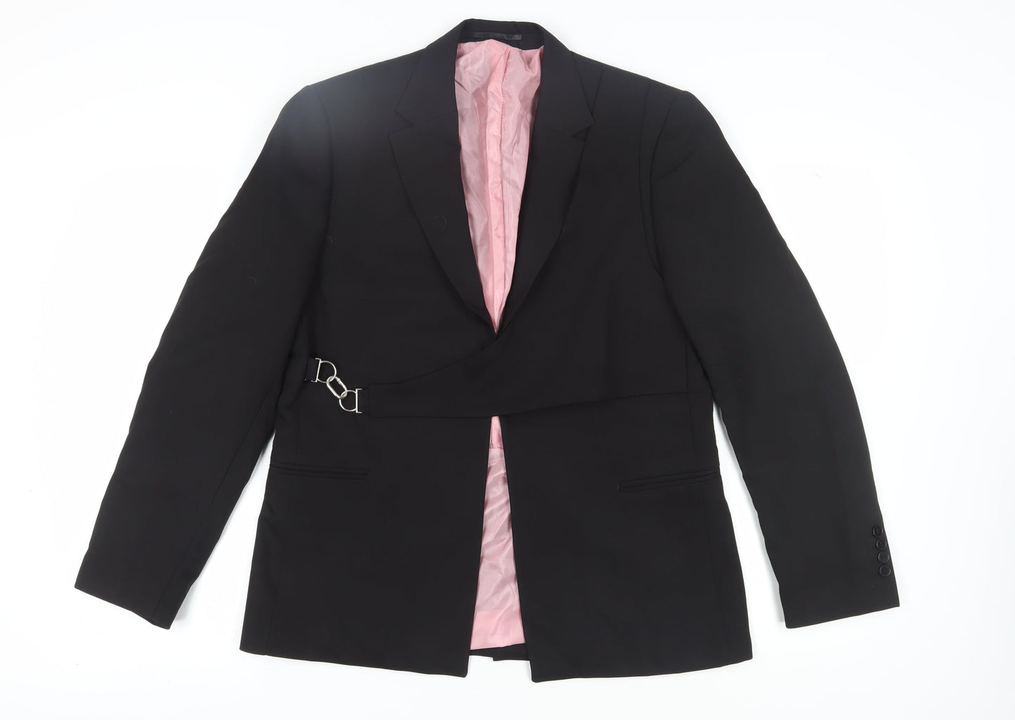 boohooMAN Men's Black Blazer, Size 38, Notch Lapel