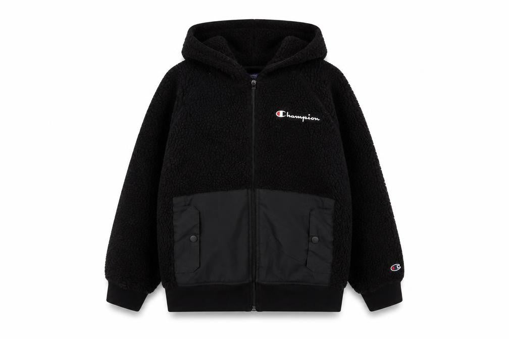 Champion Women's Black Fleece Puffer Jacket Medium