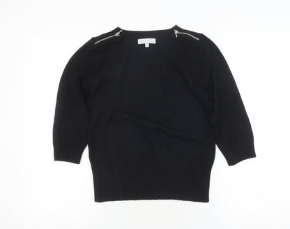 Additional front view of Red Herring Women's Black Basic Knit Top, size 2