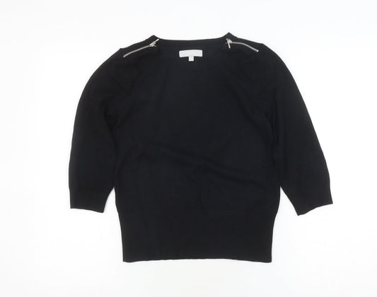 Red Herring Women's Black Basic Knit Top, Size 2