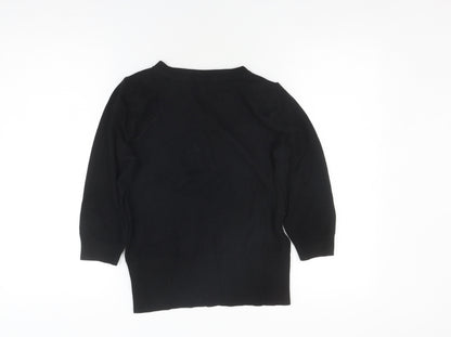 Back view of Red Herring Women's Black Basic Knit Top, size 2