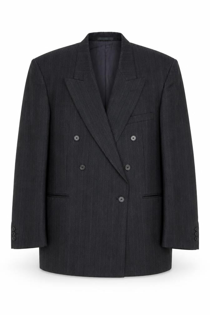 Burton Men's Black Striped Suit Jacket 42L