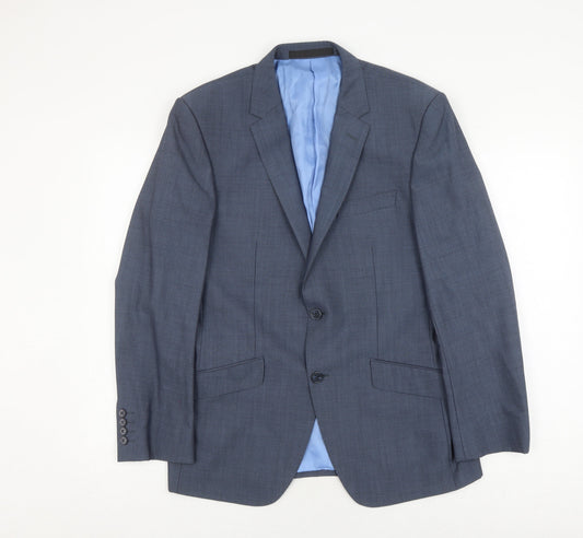Men's Grey Wool 1 Piece Suit Jacket - 38S