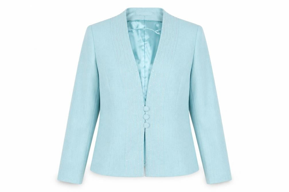Jacques Vert Women's Blue Beaded Blazer, Size 12